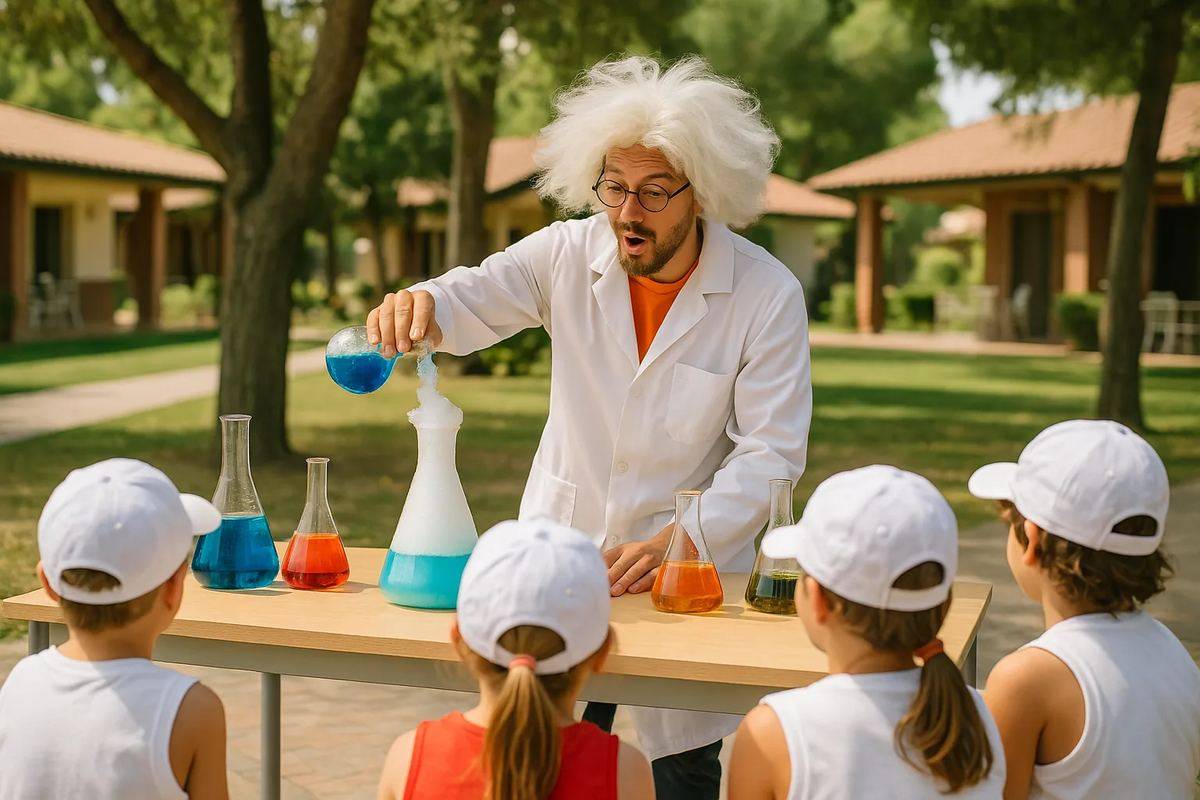 Esperimento scientifico per bambini all’aperto